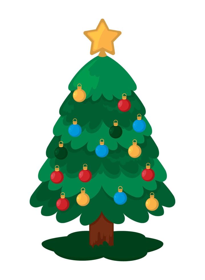 decoracion arbol de navidad vector