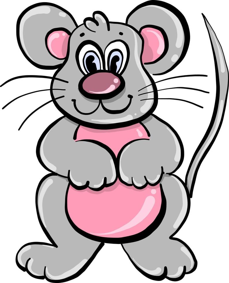 Cute mouse, illustration, vector on white background