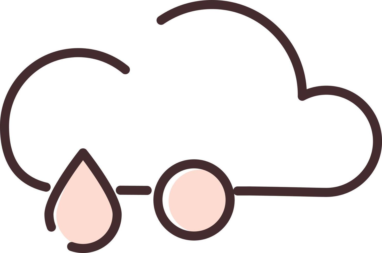 Snow and rain weather, illustration, vector, on a white background