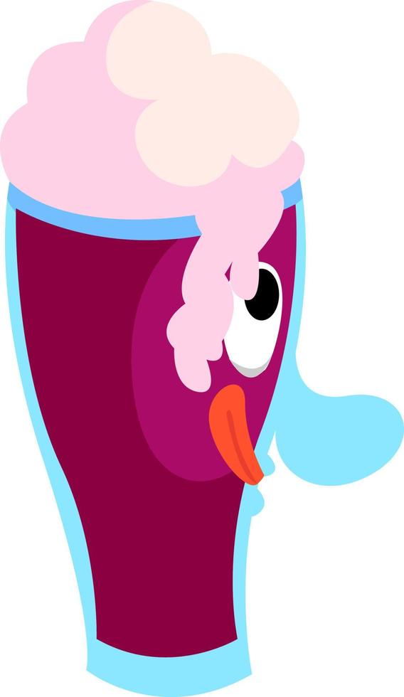 Pink juice, illustration, vector on white background.