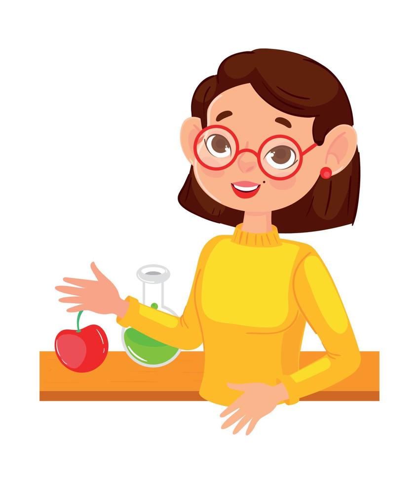 cute female teacher vector