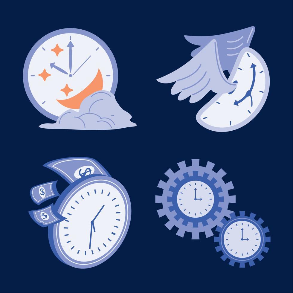 time clocks, set vector