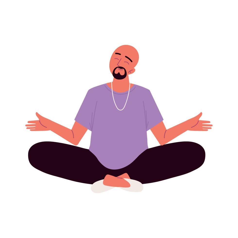 hombre practicando yoga vector