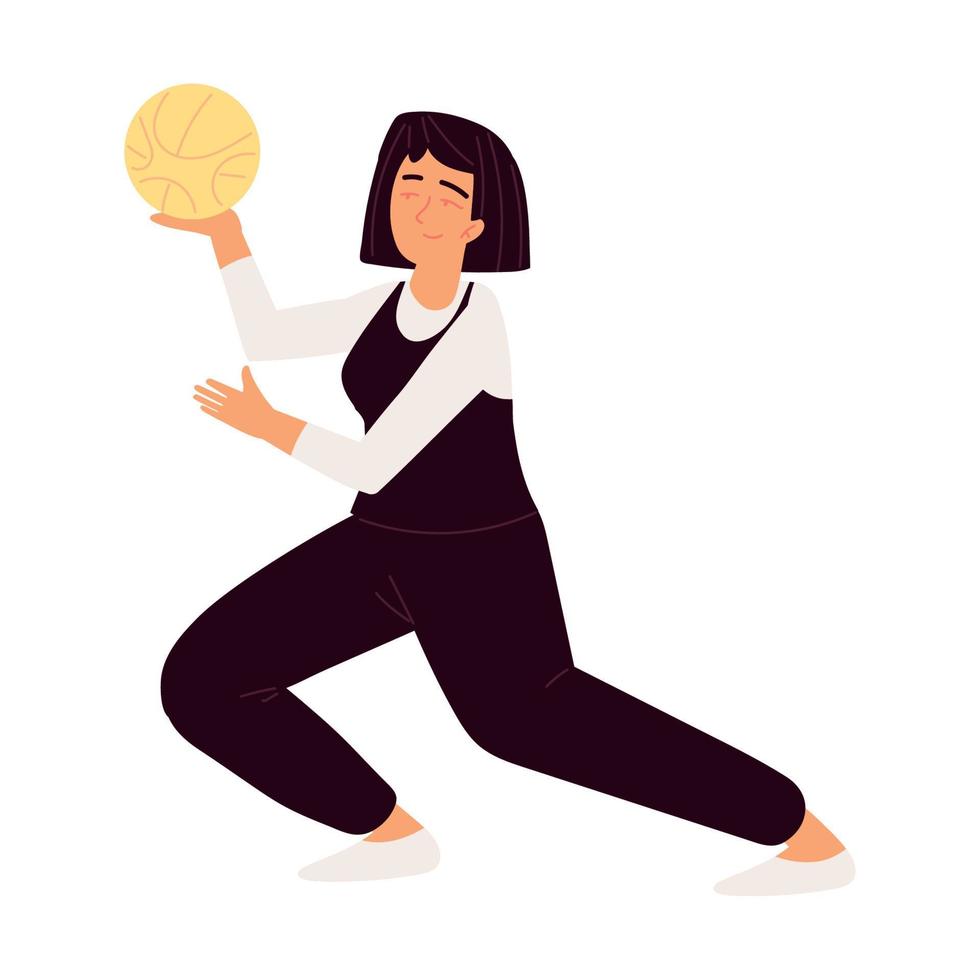 woman playing volleyball vector