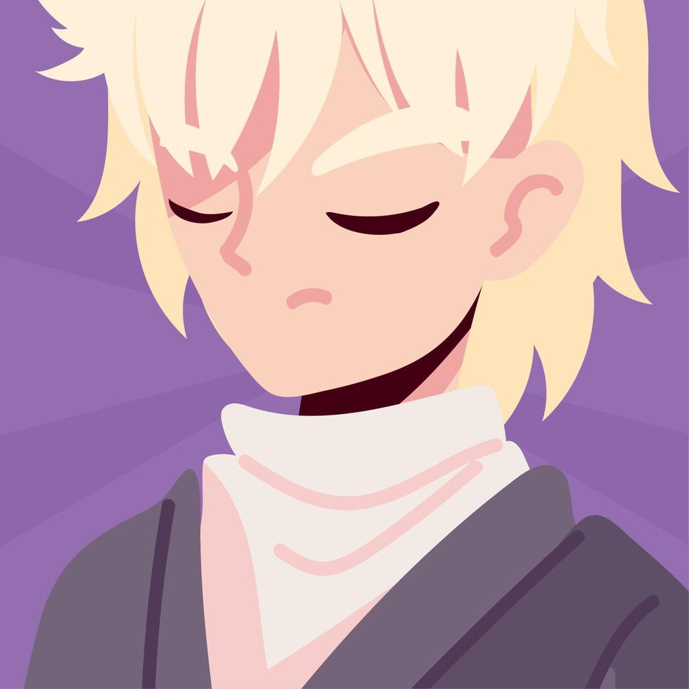 angry anime man vector