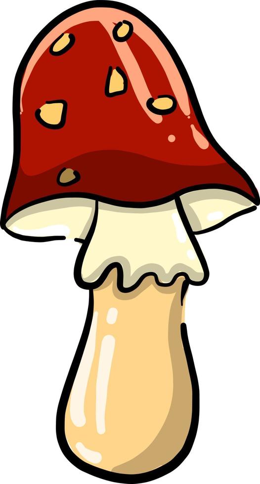 Mushroom in forest, illustration, vector on white background