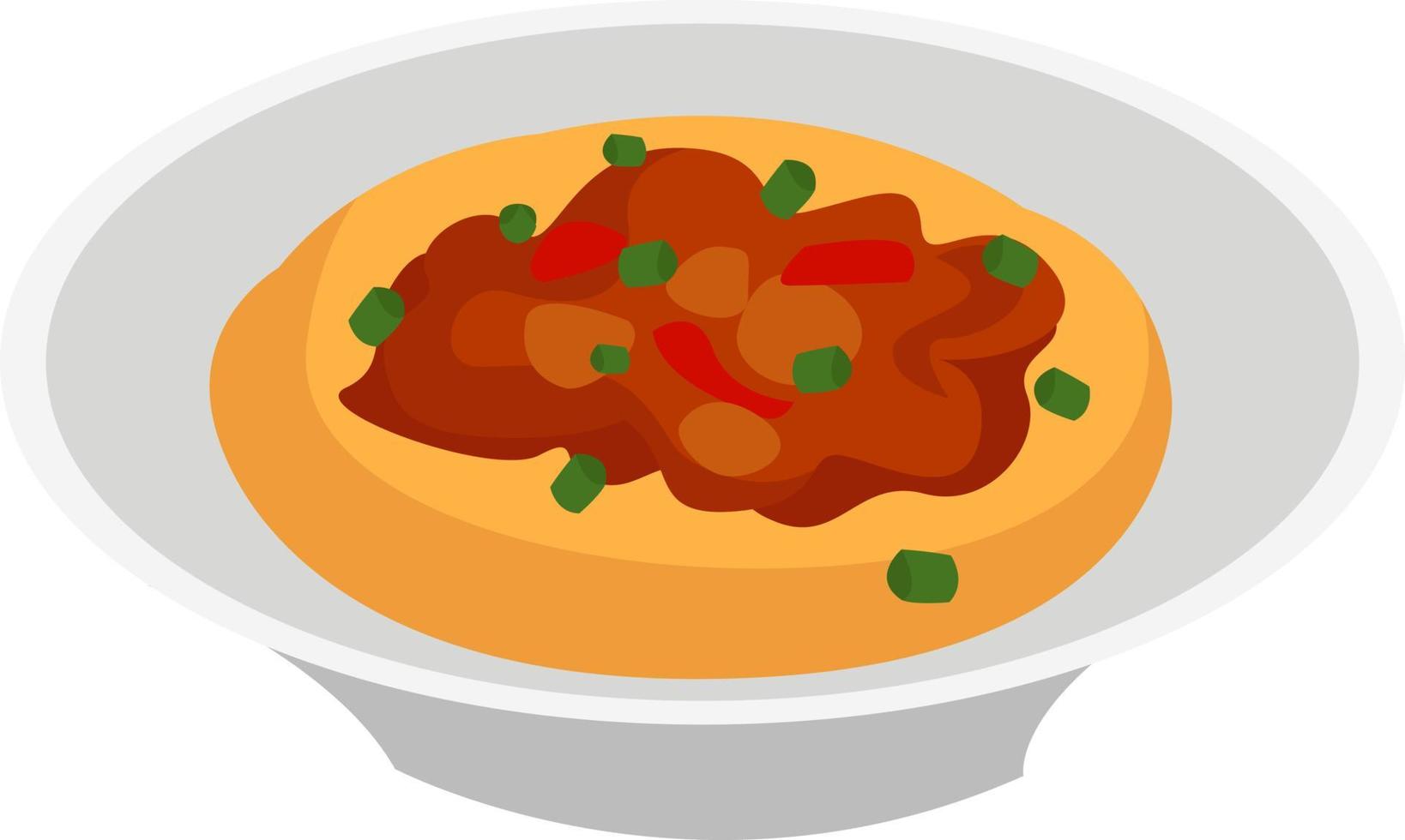 Grits food, illustration, vector on white background