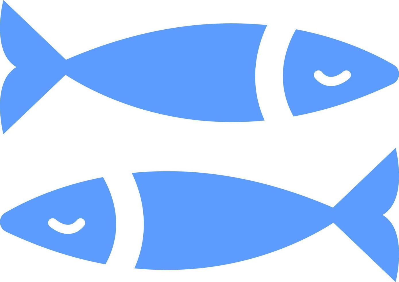 Two blue sea fish, icon illustration, vector on white background