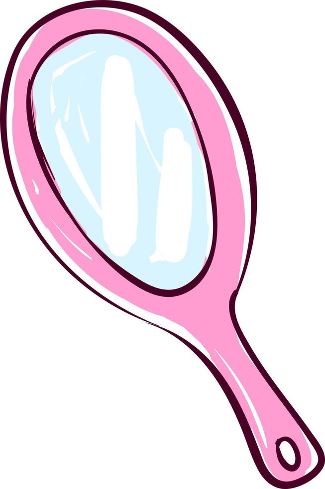 Pink mirror, illustration, vector on white background.