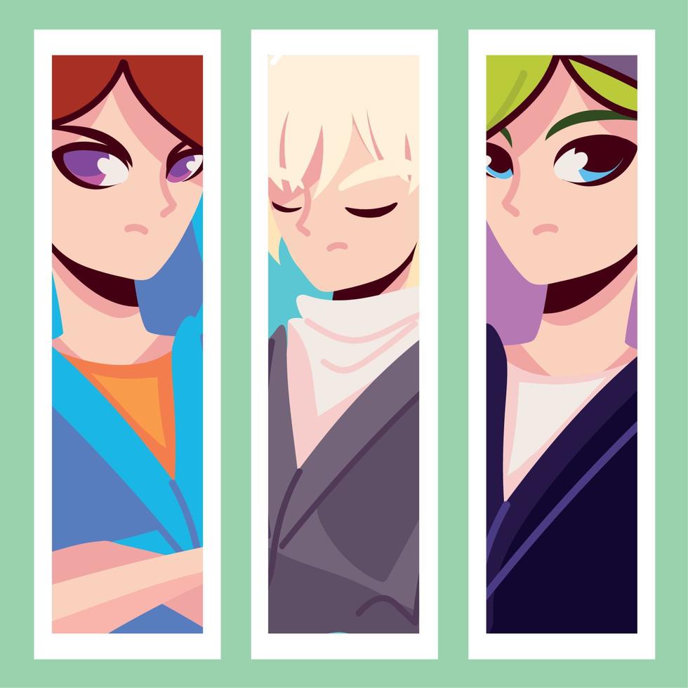 anime teen male vector
