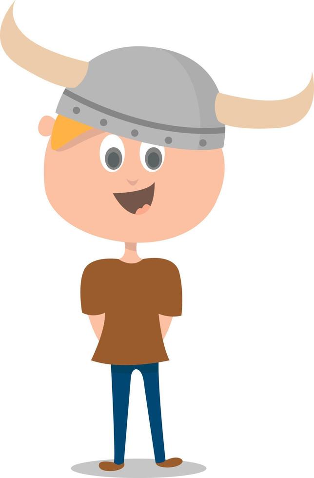 Young Viking, illustration, vector on white background