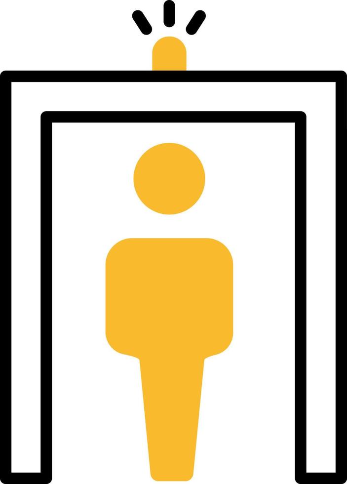 Flight security check in, illustration, vector on a white background.