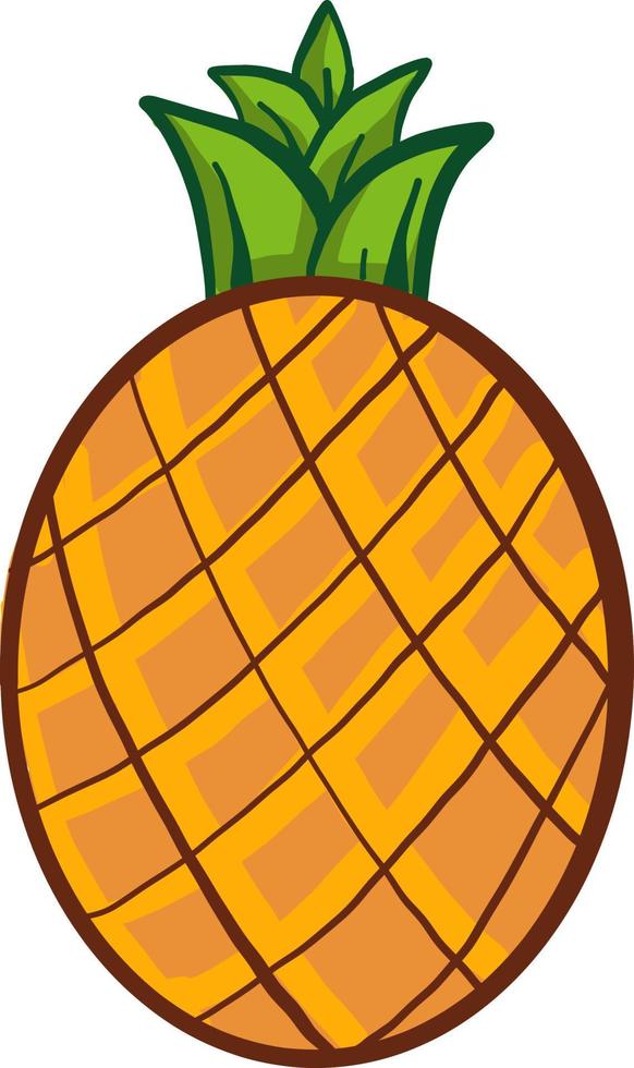 Interesting pineapple, illustration, vector on white background.