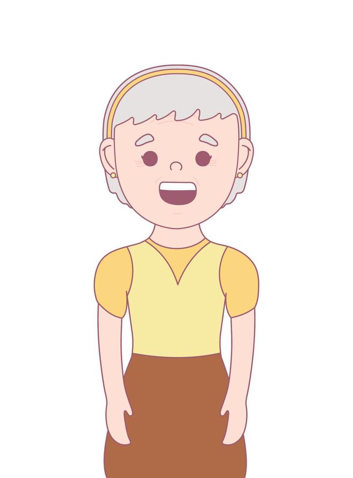 anciana sonriente vector