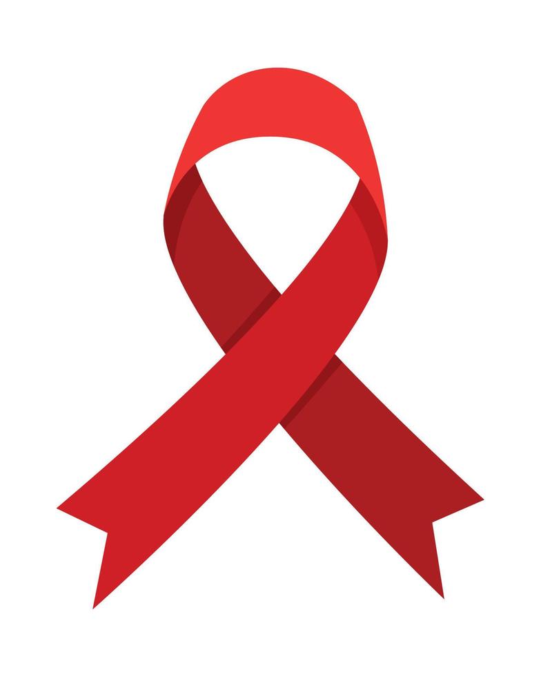 AIDS day red ribbon emblem vector