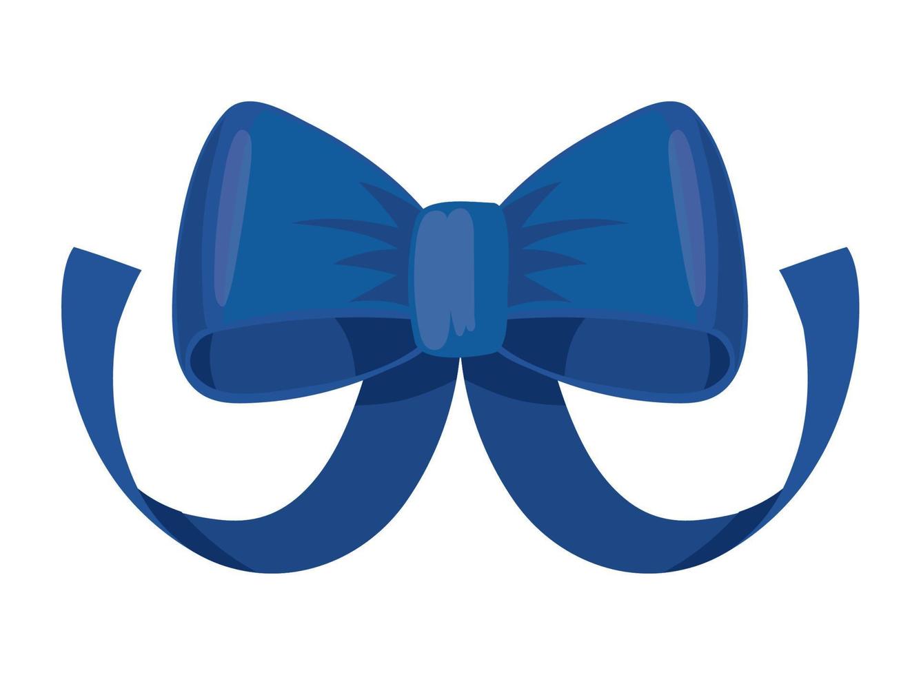 blue bow ornament vector