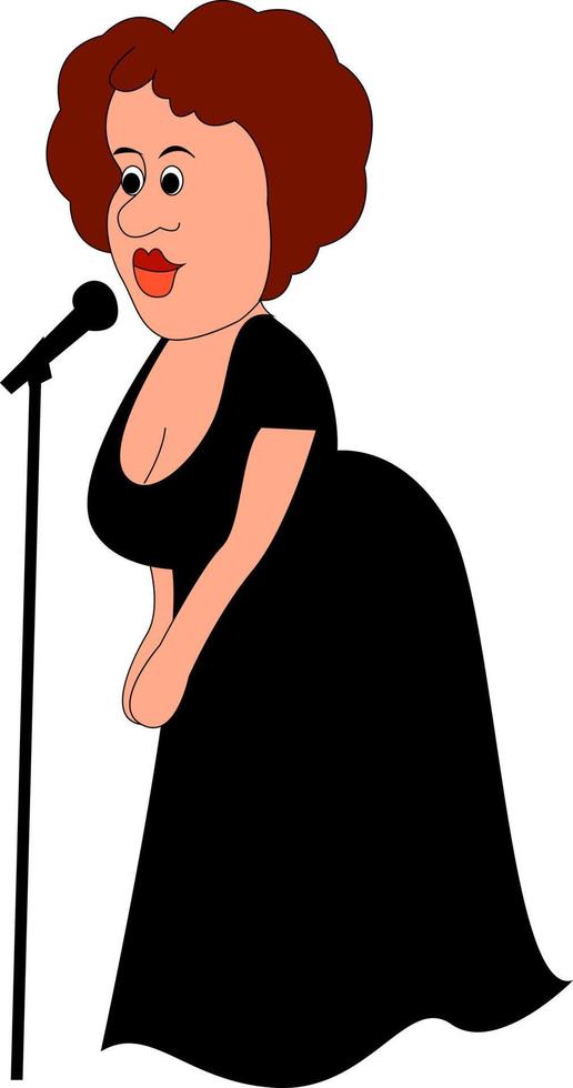 Opera singer, illustration, vector on white background.