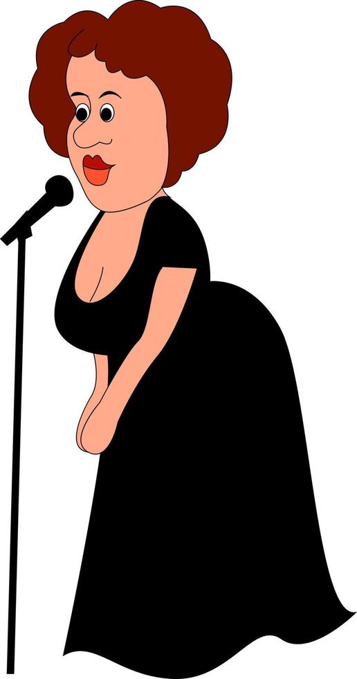 cantante de ópera, ilustración, vector sobre fondo blanco.