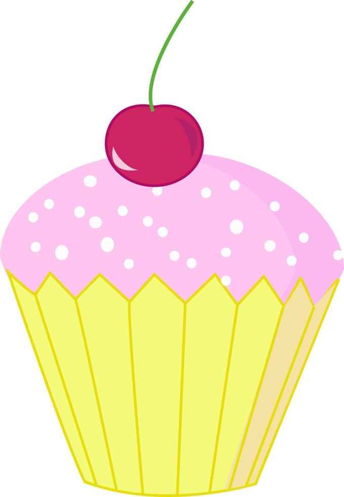 Cake, illustration, vector on white background.