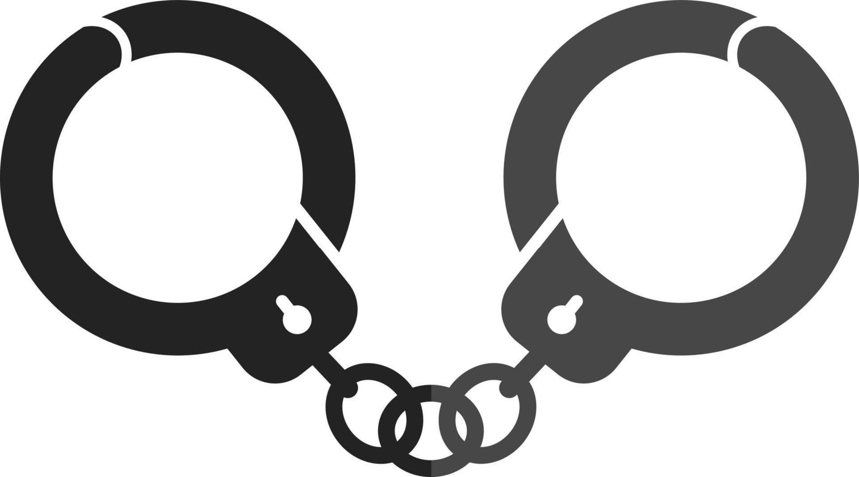 Ploce handcuffs, illustration, vector on white background.