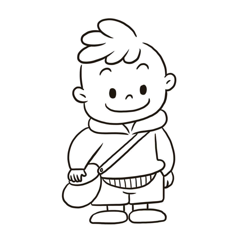 boy cartoon doodle kawaii anime coloring page cute illustration drawing clip art character chibi manga comics png