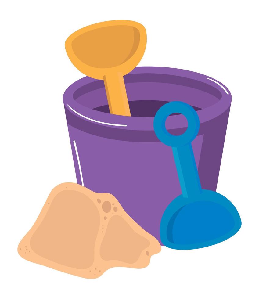 bucket and sand toy icon vector