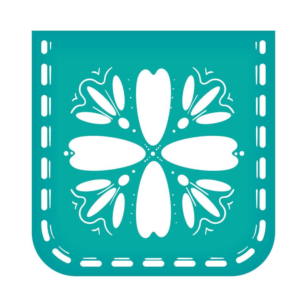 floral pennant icon vector