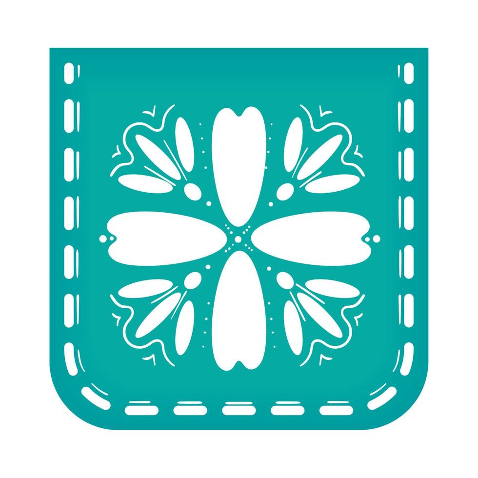 floral pennant icon vector