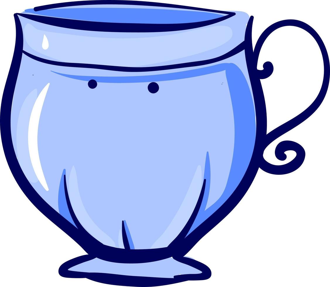 Big blue cup, illustration, vector on white background.