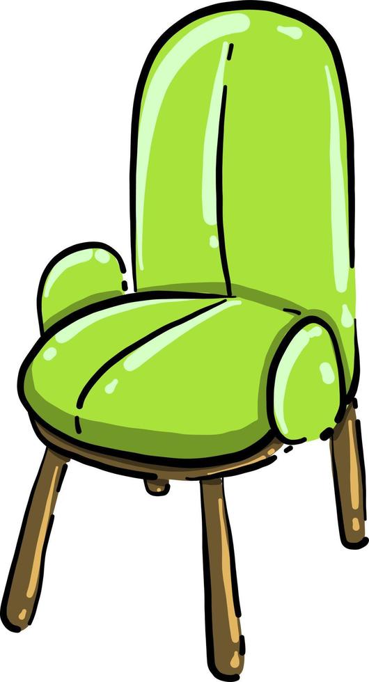 Green chair, illustration, vector on white background