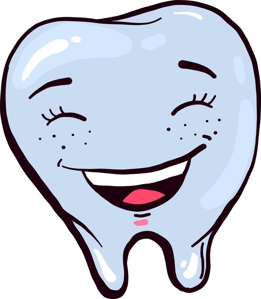 Smiling tooth, illustration, vector on white background.