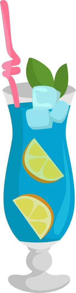 Blue coctail, illustration, vector on white background