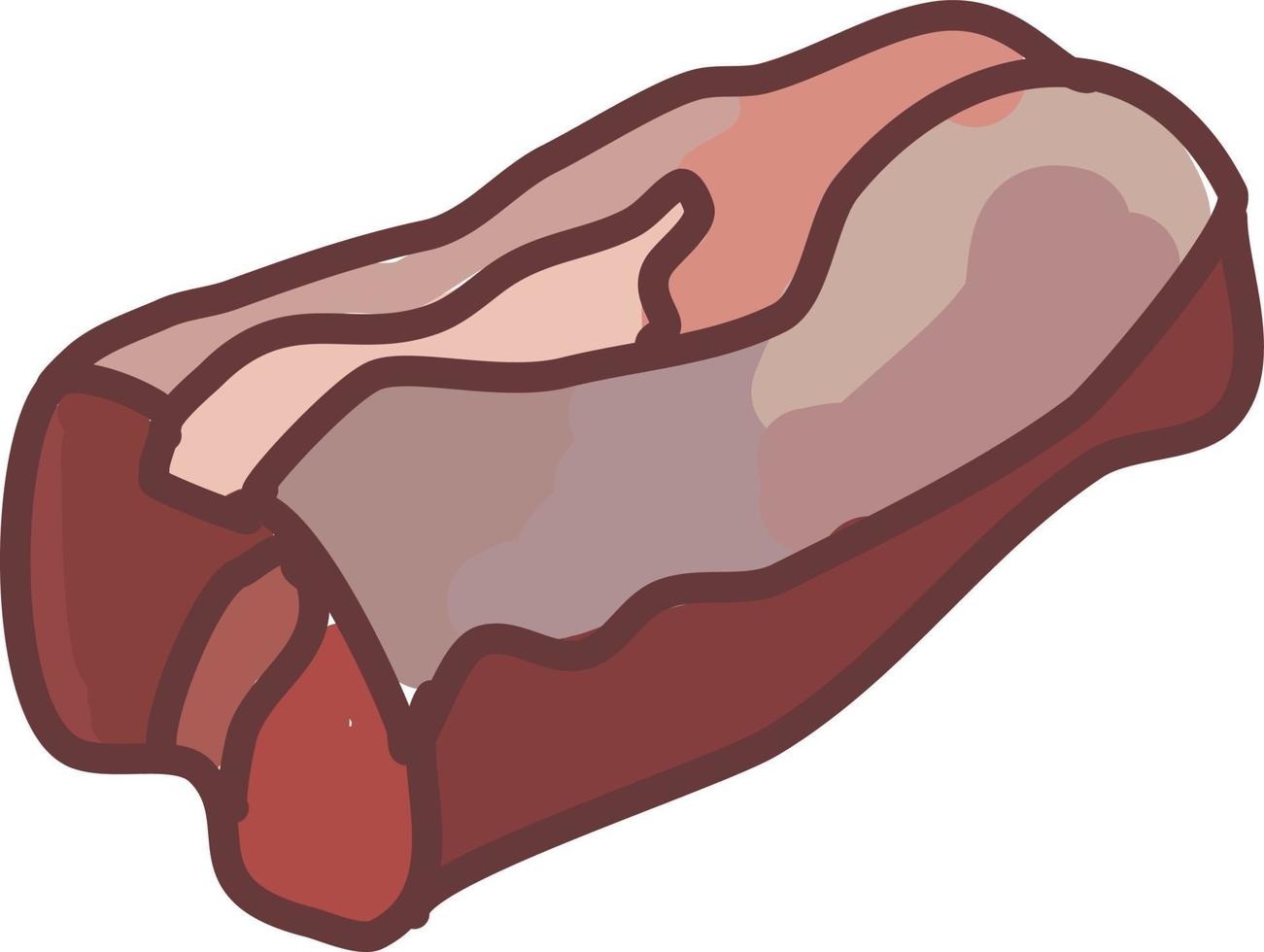 Roast meat, illustration, vector on white background.