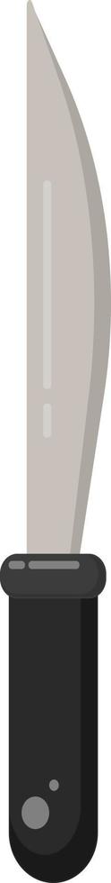 Black knife, illustration, vector on white background.