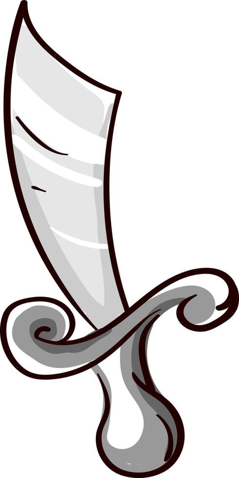 Gray pirate sword, illustration, vector on white background