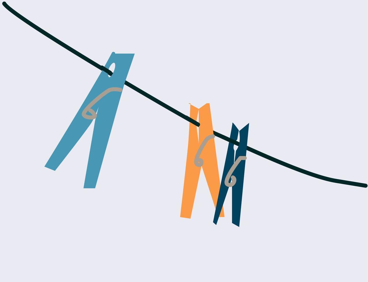 Clothes hanger, illustration, vector on white background.