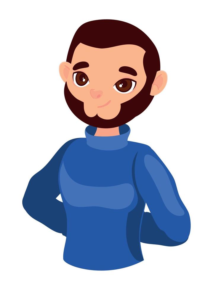 bearded young man vector