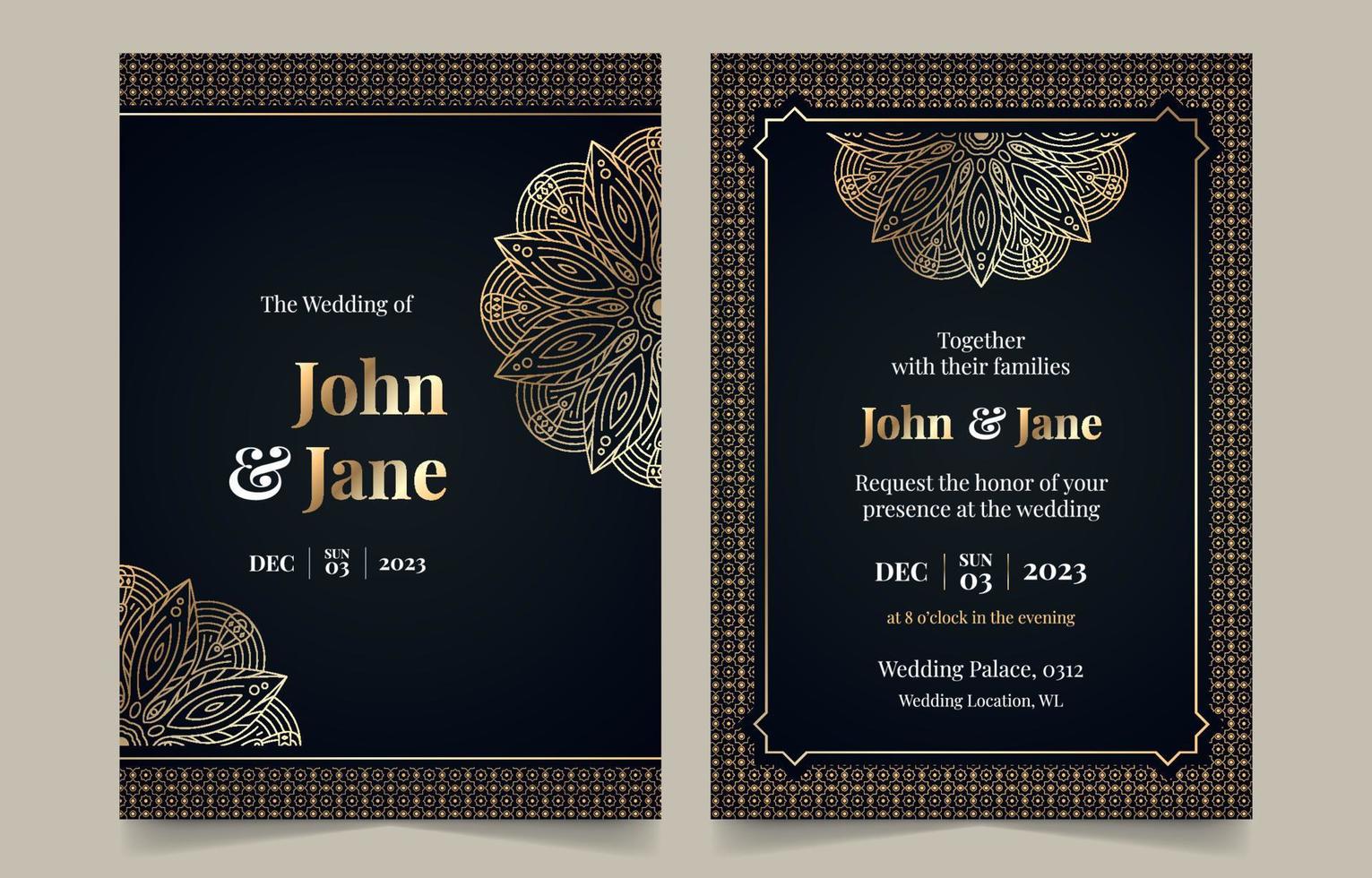 Moslem Weeding Invitation Template vector