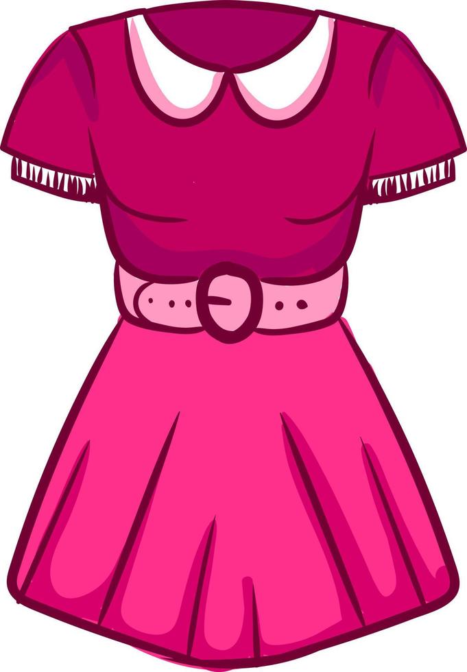 Pink dress, illustration, vector on white background