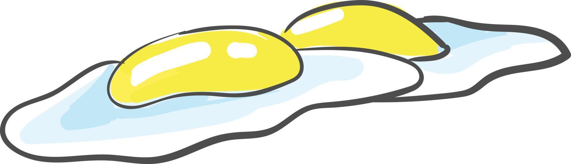 Breakfast egg, illustration, vector on white background.