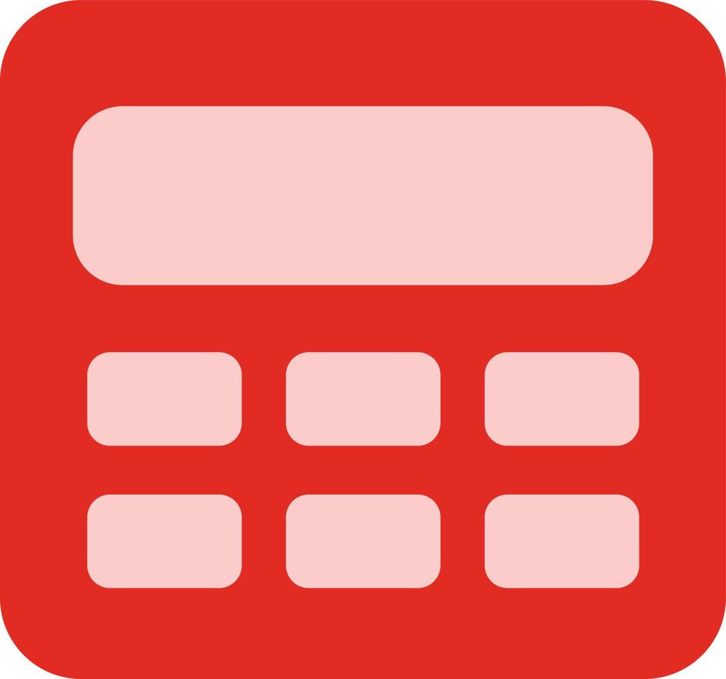 Red calculator, illustration, vector on a white background.