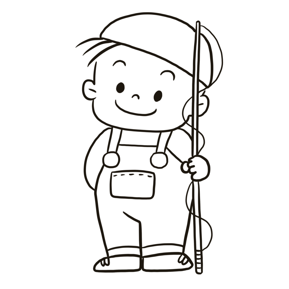 fishing cartoon doodle kawaii anime coloring page cute illustration drawing clipart character chibi manga comics png