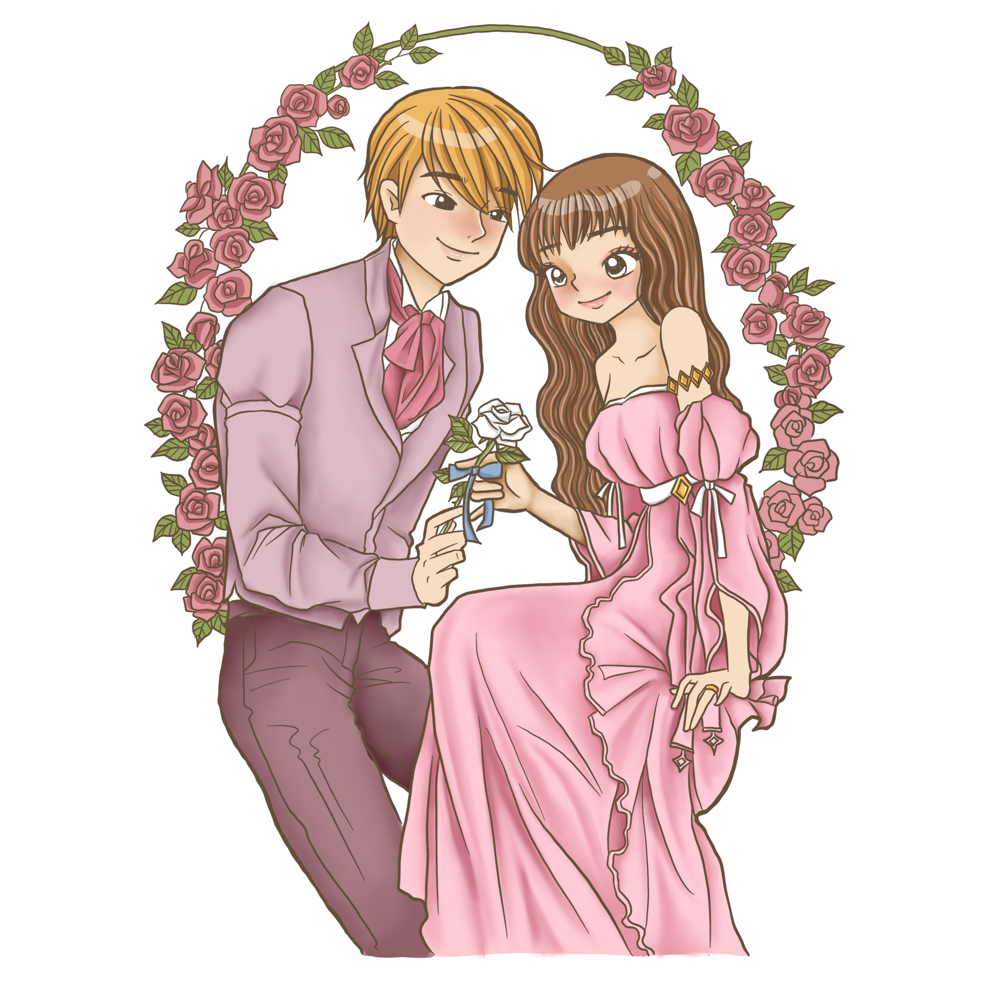 Free pareja princesa dibujos animados garabato kawaii anime colorear página  lindo ilustración dibujo clipart personaje chibi manga historietas 13792172  PNG with Transparent Background