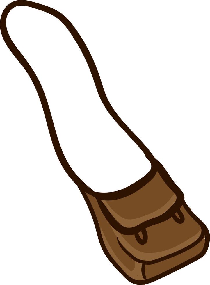 Brown bag, illustration, vector on white background.