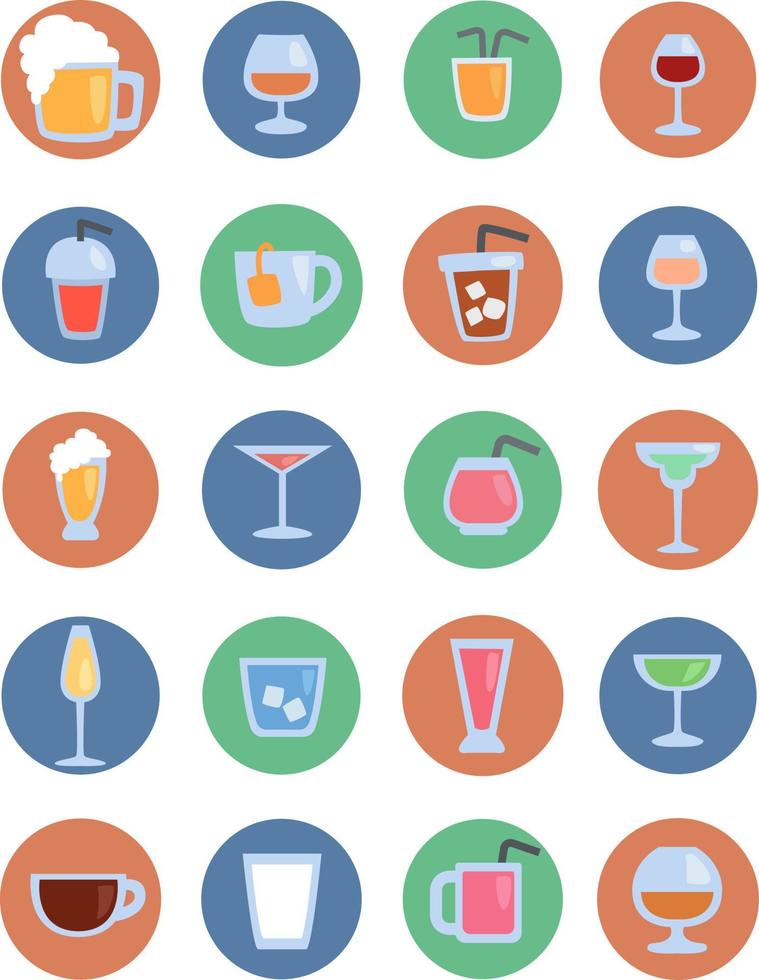 Refreshing beverages, illustration, vector, on a white background. vector