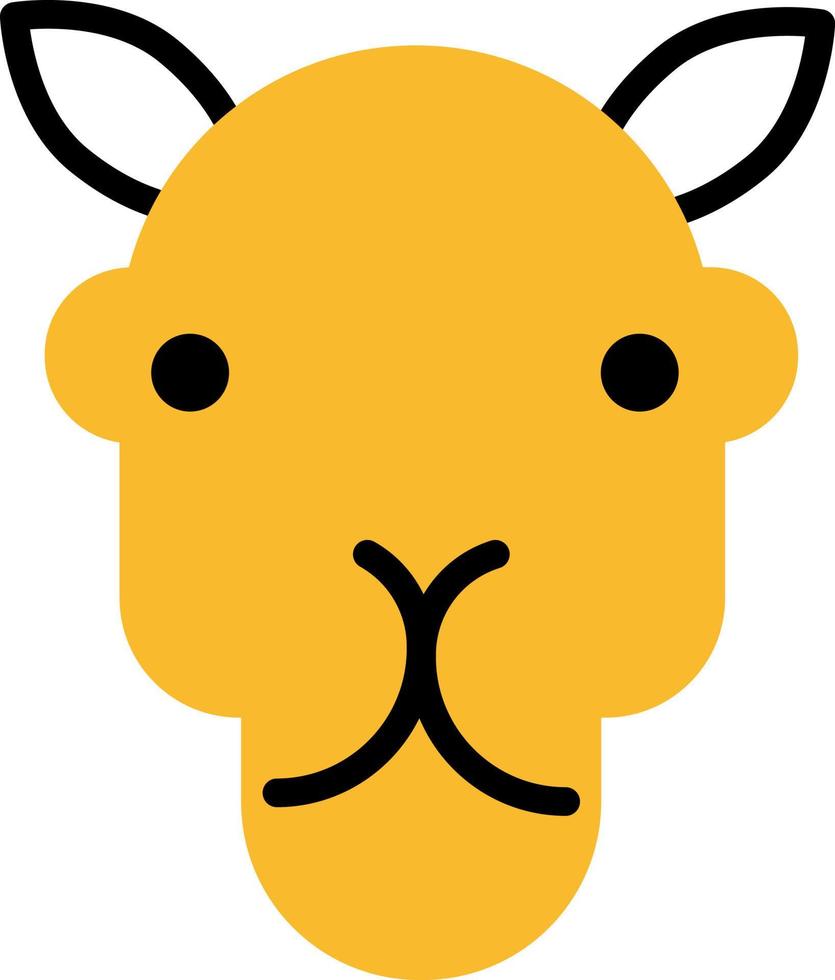 Yellow camel, illustration, vector on a white background.