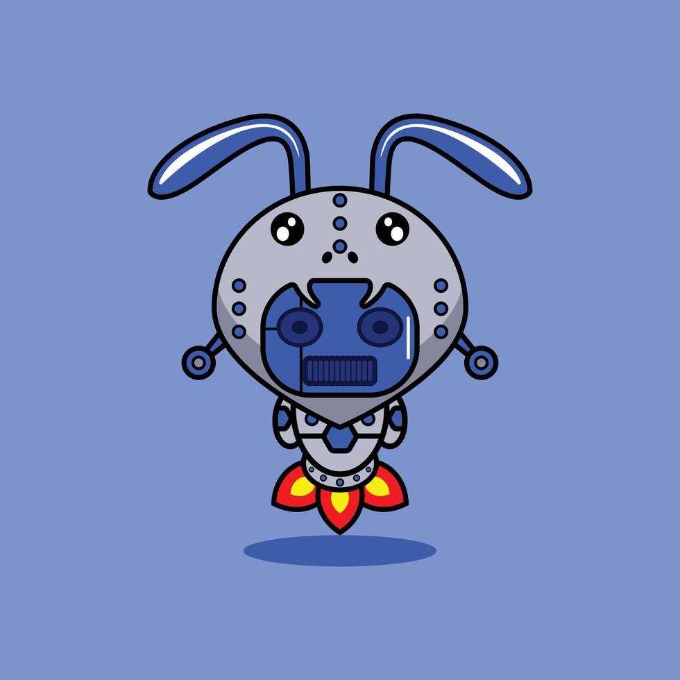ilustración vectorial del personaje de dibujos animados mascota disfraz animal cohete lindo robot hormiga vector