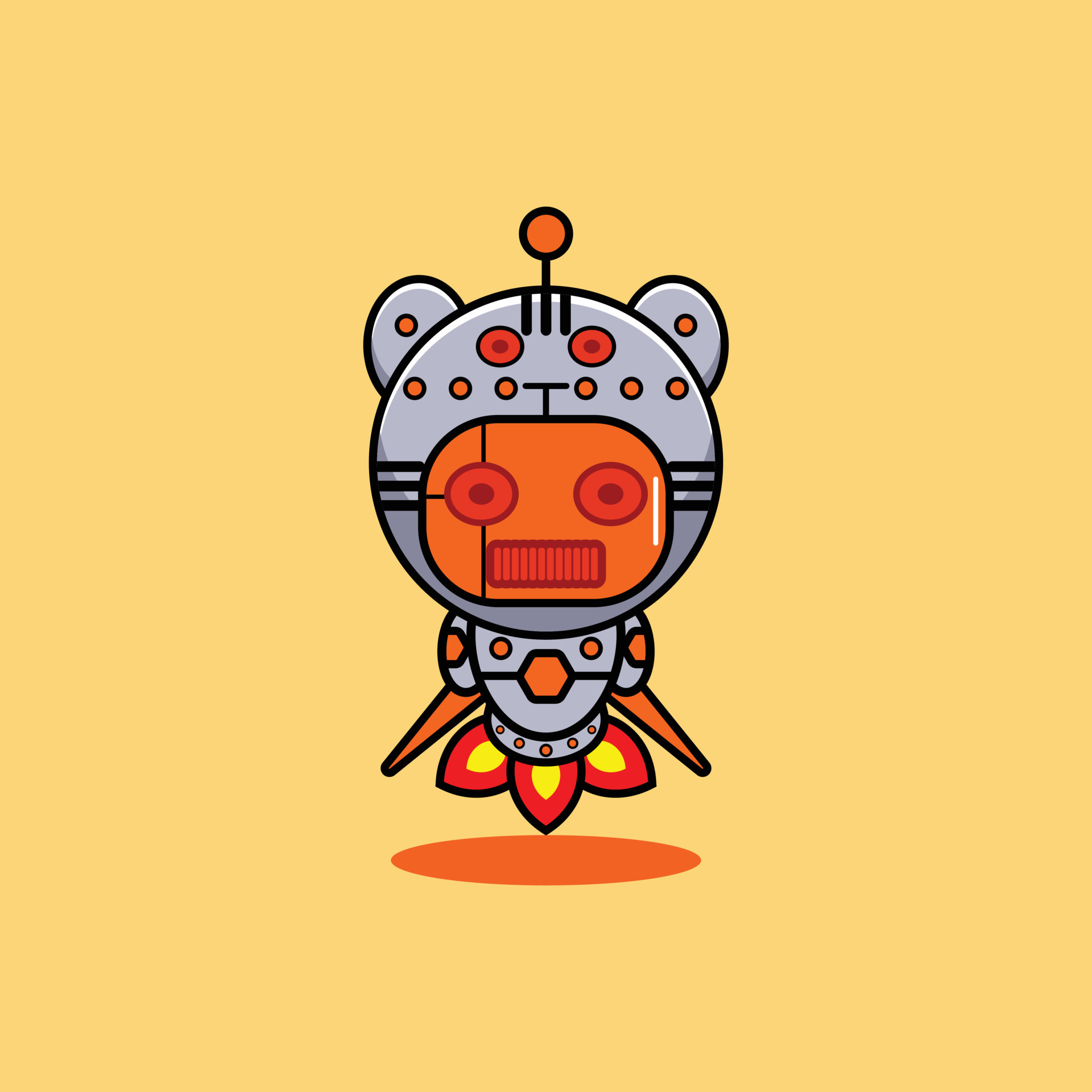 vector illustration of cartoon character mascot costume animal rocket cute robot  tiger 13792260 Vector Art at Vecteezy