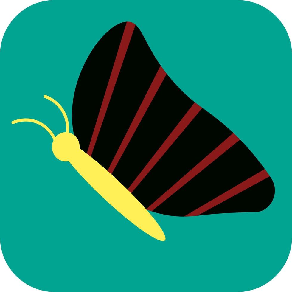 Black butterfly with red stripes, illustration, vector, on a white background. vector