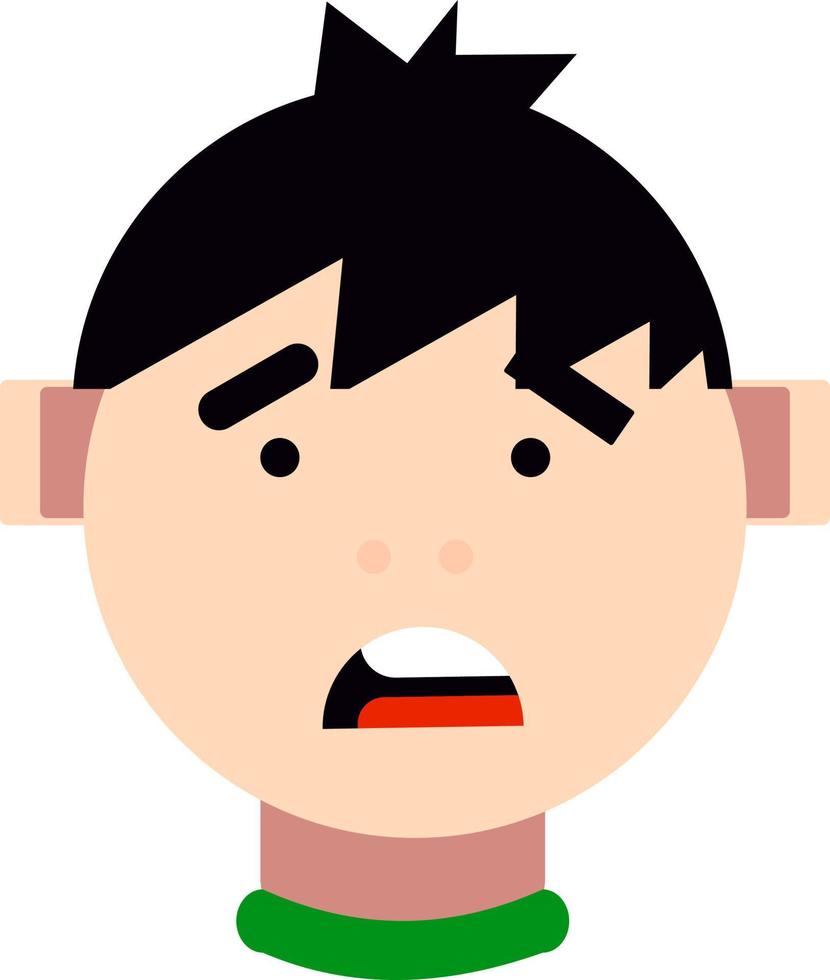 Guy in green sweater, illustration, vector on a white background.